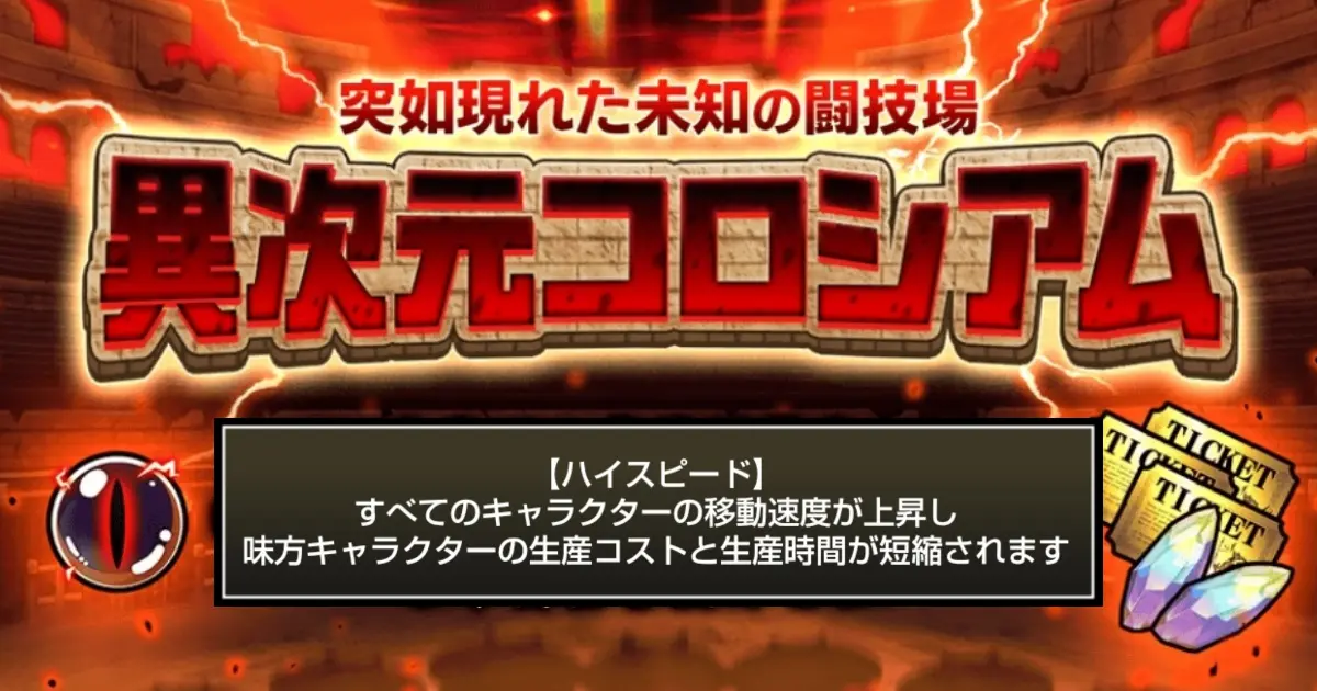 「異次元コロシアム」のハイスピード