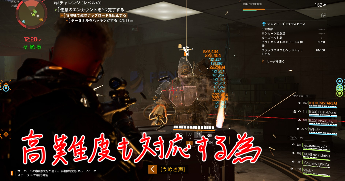 ディビジョン2でのマイスターレベル上げ